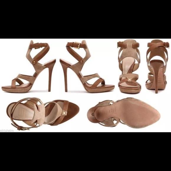 HERVE LEGER Suede / Leather Platform Sandal, Size 7.5, EU 37.5, NARROW !!!, NIB - Picture 10 of 12